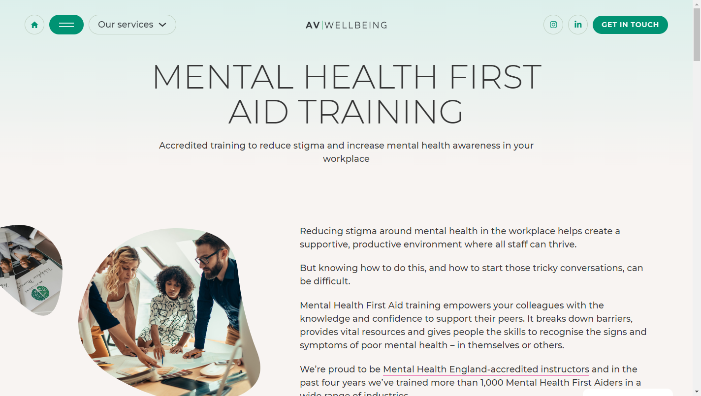 Mental Health First Aid Training & Courses | AV Wellbeing